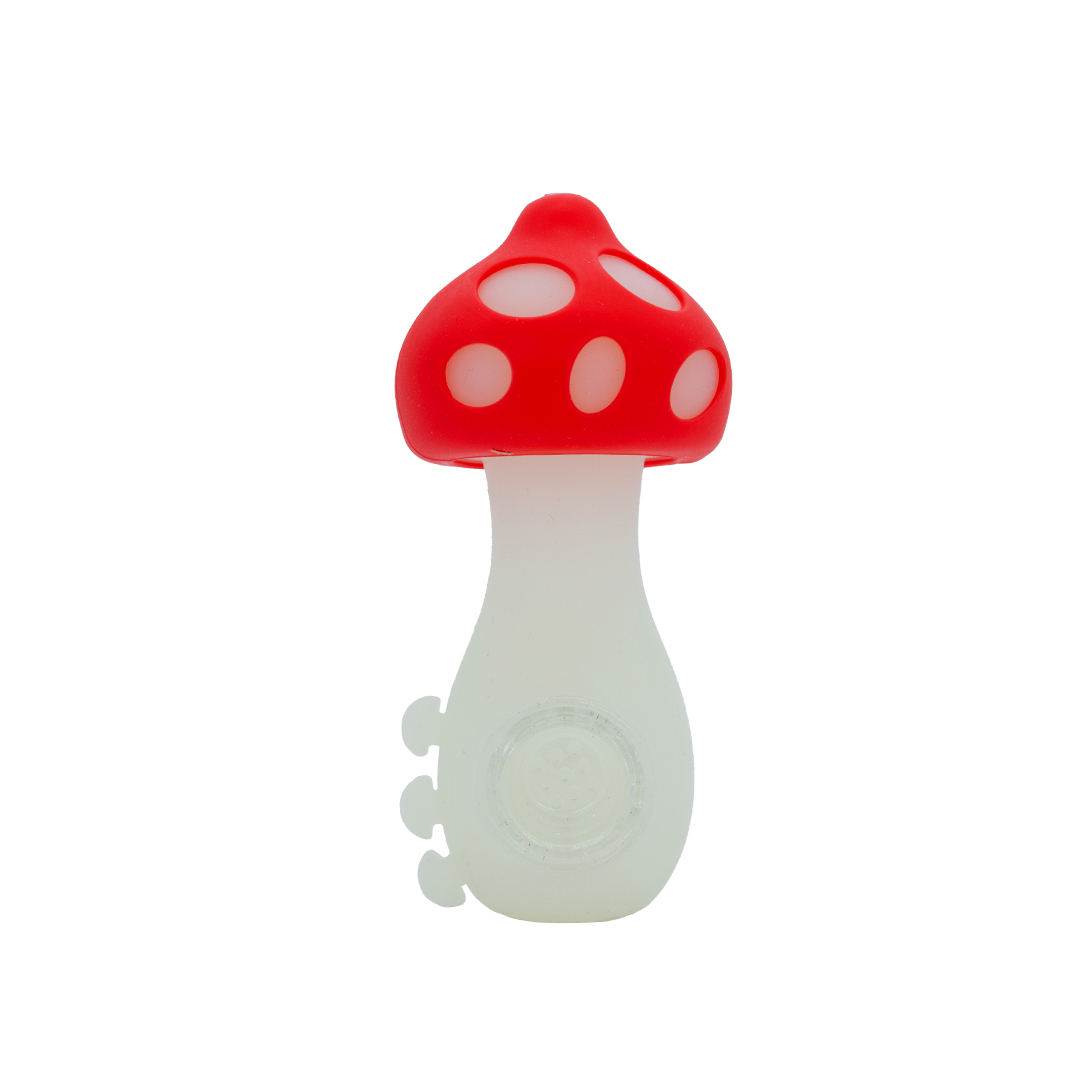 Pipa Silicona Glow In Dark Mushroom 11CM